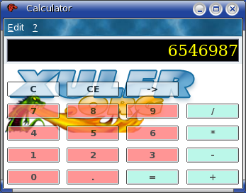 screenshot of the calculator example